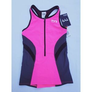 TYR Women's Competitor SPF 50+ Tri Tank Top WTCOF6A, Hot Pink/Black, Size S $60